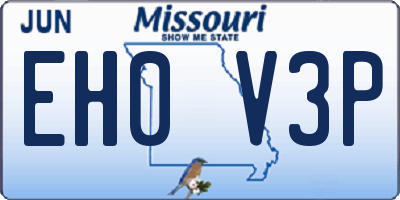 MO license plate EH0V3P