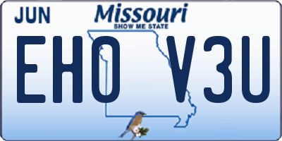 MO license plate EH0V3U