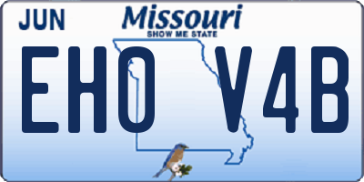 MO license plate EH0V4B