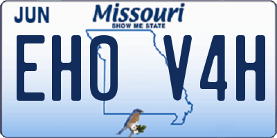 MO license plate EH0V4H