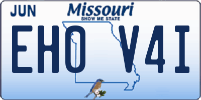 MO license plate EH0V4I