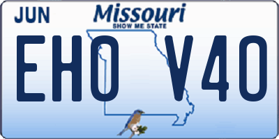 MO license plate EH0V4O