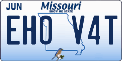 MO license plate EH0V4T