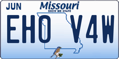 MO license plate EH0V4W