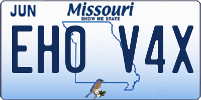 MO license plate EH0V4X