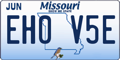 MO license plate EH0V5E