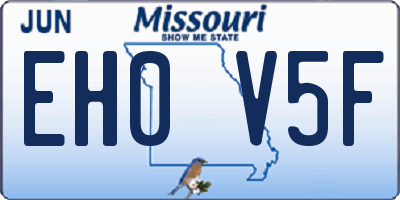 MO license plate EH0V5F