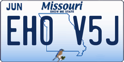 MO license plate EH0V5J