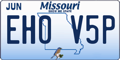 MO license plate EH0V5P