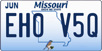 MO license plate EH0V5Q