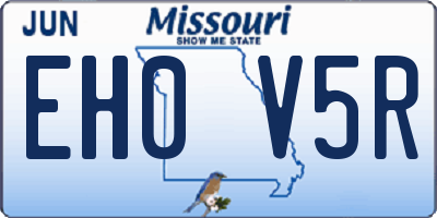 MO license plate EH0V5R