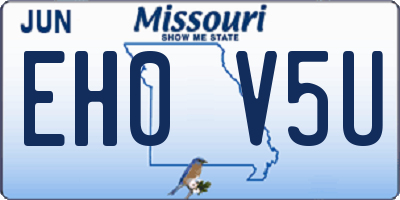 MO license plate EH0V5U