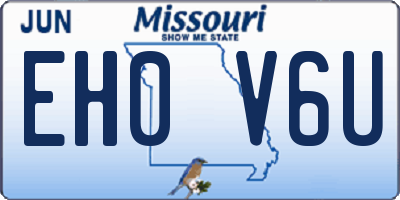 MO license plate EH0V6U