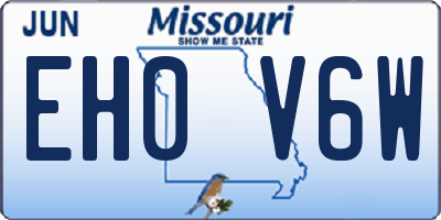 MO license plate EH0V6W