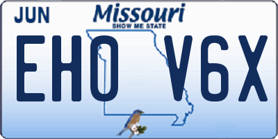MO license plate EH0V6X