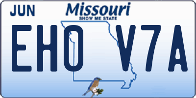 MO license plate EH0V7A