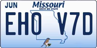 MO license plate EH0V7D