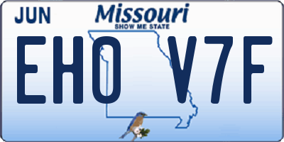 MO license plate EH0V7F