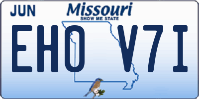 MO license plate EH0V7I
