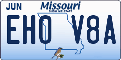 MO license plate EH0V8A