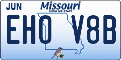 MO license plate EH0V8B