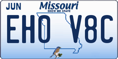 MO license plate EH0V8C