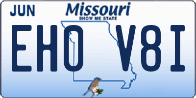MO license plate EH0V8I