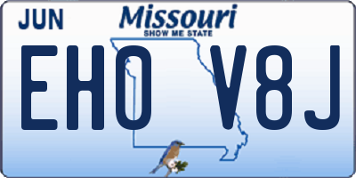 MO license plate EH0V8J