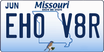 MO license plate EH0V8R
