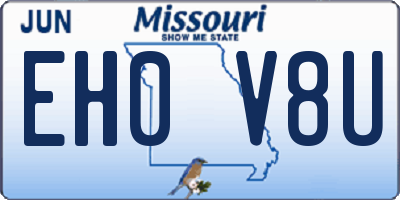 MO license plate EH0V8U