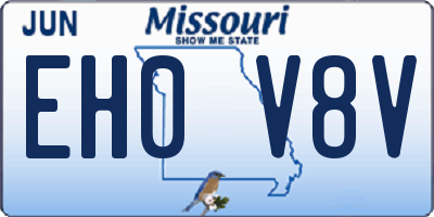 MO license plate EH0V8V