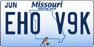 MO license plate EH0V9K