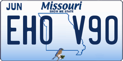 MO license plate EH0V9O