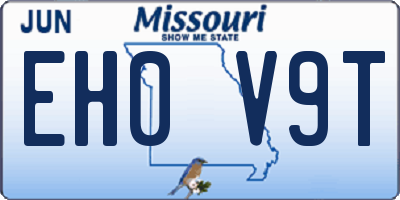 MO license plate EH0V9T