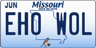 MO license plate EH0W0L