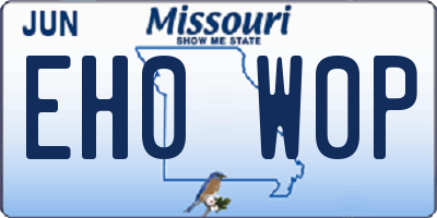 MO license plate EH0W0P