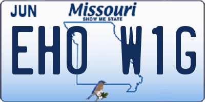 MO license plate EH0W1G