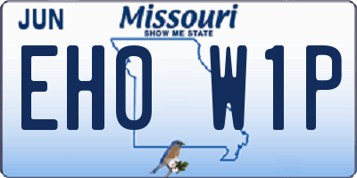 MO license plate EH0W1P