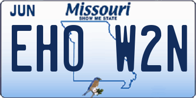 MO license plate EH0W2N
