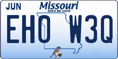 MO license plate EH0W3Q
