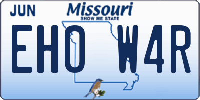 MO license plate EH0W4R