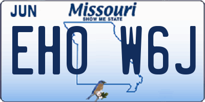 MO license plate EH0W6J