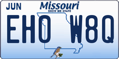 MO license plate EH0W8Q