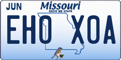 MO license plate EH0X0A