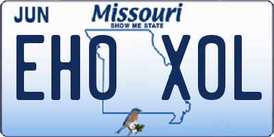 MO license plate EH0X0L