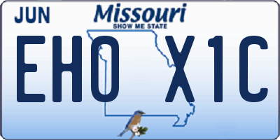 MO license plate EH0X1C