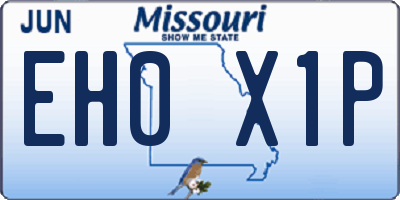 MO license plate EH0X1P