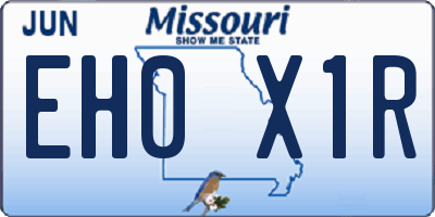 MO license plate EH0X1R