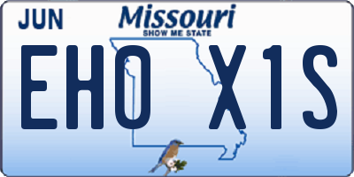 MO license plate EH0X1S