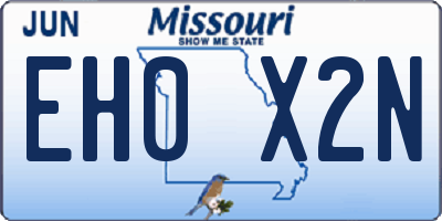 MO license plate EH0X2N